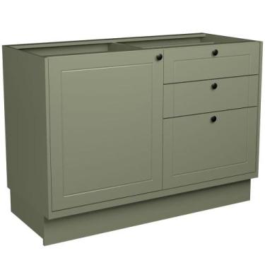 Imagem de Balcão de pia Herval Liz 1 Porta 2 Gavetas, Verde, 120 cm