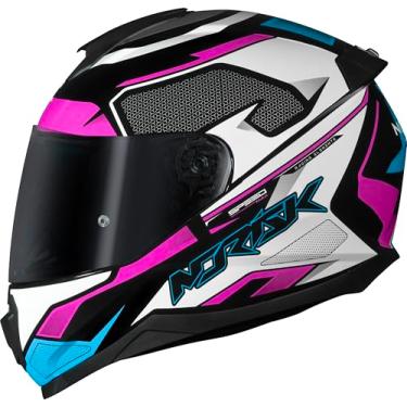 Imagem de Capacete Feminino Norisk Razor Speedmax Rosa Azul Moto (60)