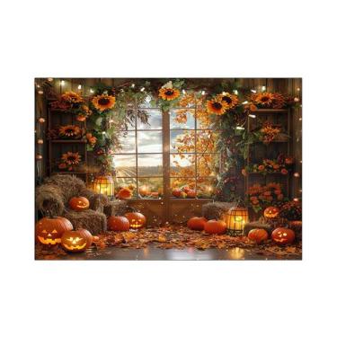 Imagem de Fundo Fotográfico 2,20 x 1,50 - Halloween Girassóis e Abóbora 078 - Vi