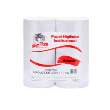 Imagem de Papel higienico rolao branco 10x300mt (fardo 8 rolos) - vo tudinha