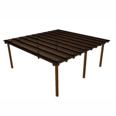 Imagem de Kit Policarbonato Bronze 6mm 6,00m x 6,00m - Perfis Naturais - RM Poli