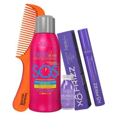 Imagem de Kit Forever Liss Sos Ampola Modelado Xo Frizz e Pente Beauty
