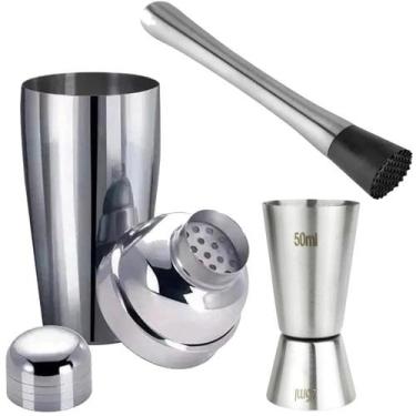 Imagem de Kit Drink Bar Bebida Completo Coqueteleira Dosador Macerador - Rio Tij