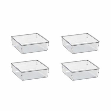 Imagem de Kit 4 Organizador De Acrílico Maquiagem Divisórias Armários 16x16 - Ac