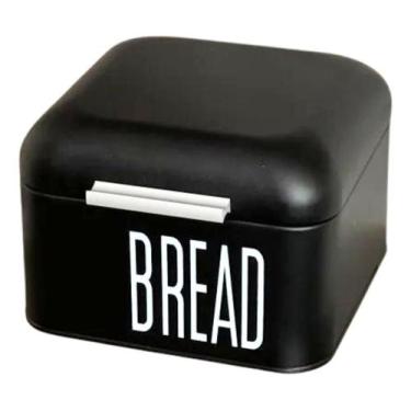 Imagem de Porta Pão Manhattan Organizador  Com Tampa Cozinha Preto - Huskraft