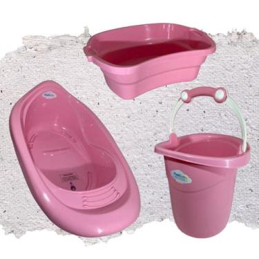 Imagem de Balde 11 litros banheira 22 L infantil bacia 17L bebe banho - PLASTBRA