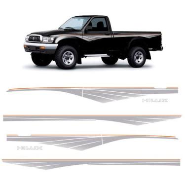 Imagem de Kit Faixa Hilux 1992/2004 Adesivo Lateral Cabine Simples - SPORTINOX, 