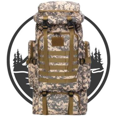 Imagem de Mochila Cargueira Trilha Camping Militar Impermeavel 80l - INBOX MOBIL