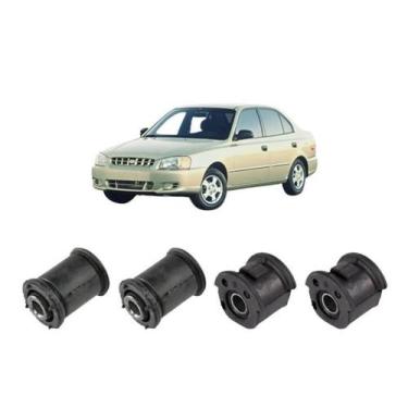 Imagem de Kit 4 Bucha Bandeja Balança Dianteira Hyundai Accent 95/05 - Grazzimet