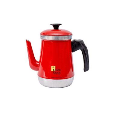 Imagem de Bule Com Bico Para Café Chá Leite Em Alumínio - DA ALUMINIOS, Vermelho