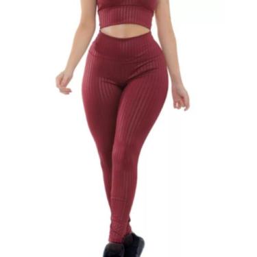 Imagem de Calça 3D Legging Suplex Feminina Academia - MOVEment, Marsala, P