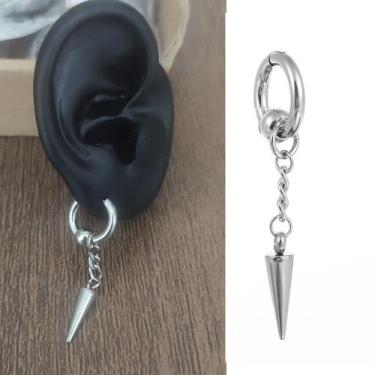 Imagem de 1 Brinco de Argola Europeus Americanos Punk aço inox titânio celebrida