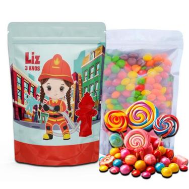 Imagem de Kit Festa Com 5 Saquinhos Em Pé 12x19cm Vários Temas - Mundo da Bina, 