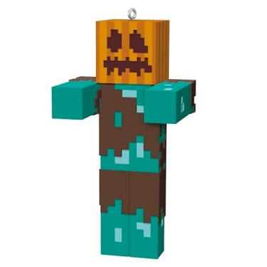 Imagem de Hallmark Keepsake Enfeite de Halloween 2024, Minecraft afogado com abóbora esculpida, presentes para jogadores