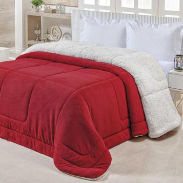 Imagem de Coberdrom Casal Queen Size Pele de Carneiro Sherpa Edredom com Mantinh
