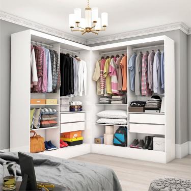 Imagem de Closet Casal Duplo Dubai Premium 4 Gavetas Carioca Móveis - Branco