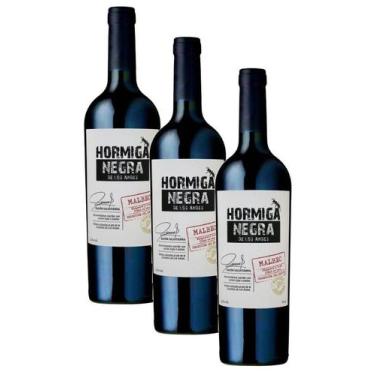 Imagem de kit 3 Vinho Argentino Hormiga Negra Malbec Garrafa 750ml