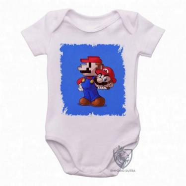 Imagem de body nenê criança roupa bebê Super Mário pixel - Empório Dutra, GG  (9
