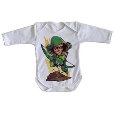 Imagem de body nenê criança roupa bebê manga longa Arqueiro Verde - Empório Dutr