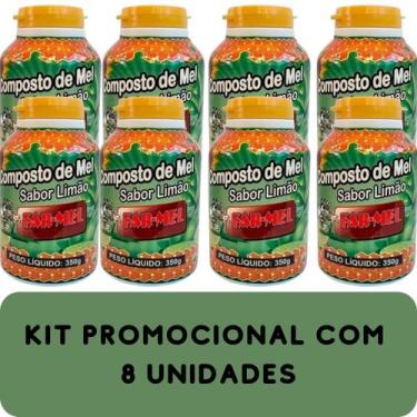 Imagem de Composto Antigripal Farmel Mel e Limão 350g Kit Promocional 8 Unidades