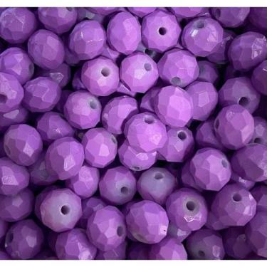 Imagem de Kit 200 Cristais Miçangas Lilás 8 mm Umbanda Guia - META ATACADO