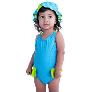 Imagem de Maiô De Bebês Com Babadinho e Chapéuzinho Dupla Face - HYPE MODAS, Mai