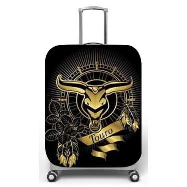 Imagem de Capa para mala de viagem M, medidas max C40x A59 x P27cm Touro Preto e