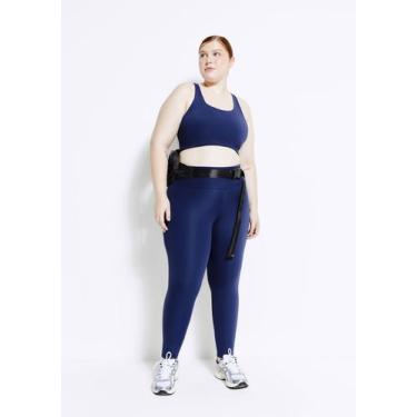 Imagem de Calça Legging Esportiva Feminina Com Fio Lycra - Hering, XP, Azul escu