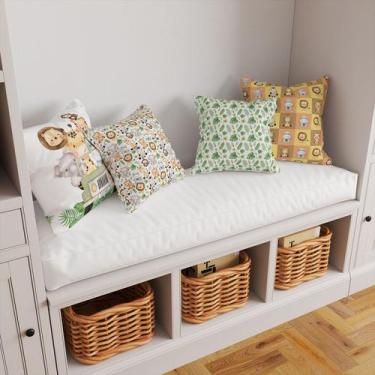 Imagem de Kit 4 Capas De Almofadas Decorativas Infantil Safari Animais Estampa -