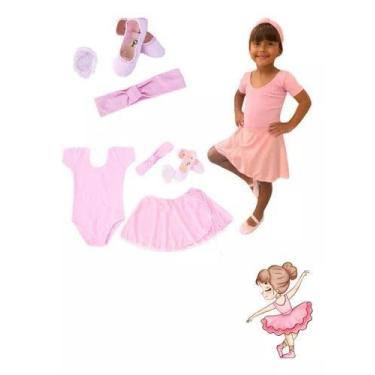 Imagem de Kit Completo Ballet Infantil Balé Uniforme 5 Peças Jazz - Maria Chica,