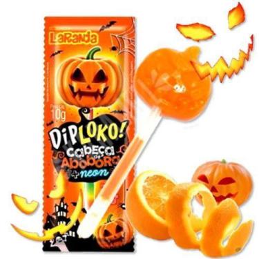 Imagem de Pirulito Neon de Abóbora do Halloween que Brilha no Escuro - Danilla f