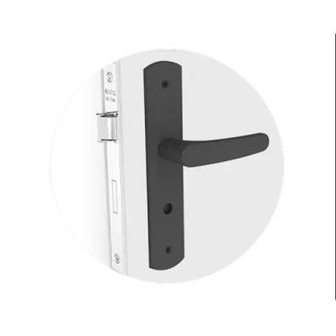 Imagem de Fechadura Ipanema Wc Banheiro Esp27 Reta Preta Soprano