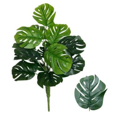 Imagem de Planta Artificial Folhas Costela de Adão Bananinha Decoração - Flor Im