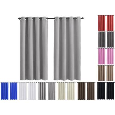 Imagem de Cortina Tecido Cozinha Sala Janela 2,00 X 1,40 Cinza - Conforto & Cia 