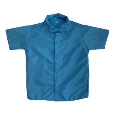 Imagem de Camisa Infantil Social Azul E Gravata - PEQUENOS ENCANTOS BABY, Azul, 