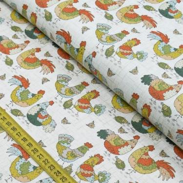 Imagem de Tecido Estampado para Patchwork - Galinhas Com Pintinhas 1 (0,50x1,40)