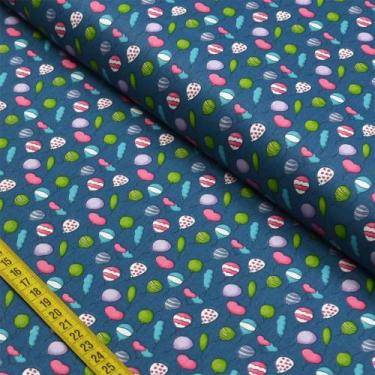 Imagem de Tecido Estampado para Patchwork - Fofurices: Mini Balões Azul (0,50x1,