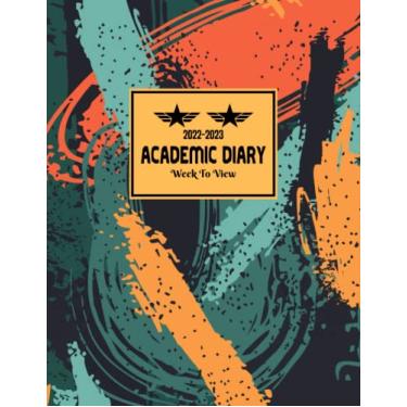 Imagem de A4 Academic Diary 2022-2023 Week to View: Mid Year Dated Planner Agenda Organiser Calendar With Notes and To Do List for Students and Teachers - One ... to July 2023 - Colourful Camouflage Cover