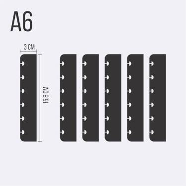 Imagem de Kit 03 Pares Filetes Conectores para Capas de Sistema de disco Inteligente em Plástico PP Cristal (A6-15,8x3cm)