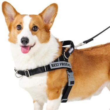 Imagem de Wuffley Conjunto de coleira e coleira para cães Easy Walk, Freedom sem puxar com 2 adesivos, à prova de fuga/ajuste rápido para ajustar o peitoral para cães, fácil de treinar, caminhar para cães