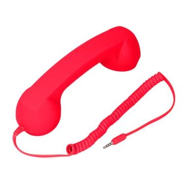 Imagem de Fone de Ouvido Sem Fio para Celular, Fone de Ouvido retrô Elegante à Prova de Radiação, Som Claro Multifuncional para Escritório para Viagens (Vermelho)