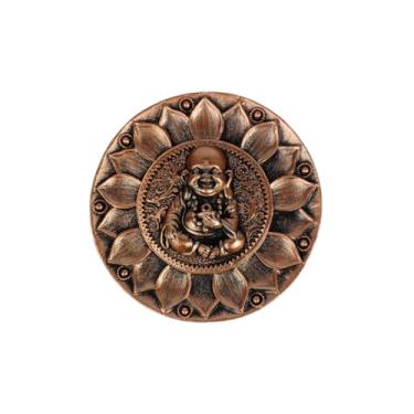 Imagem de ETHMIX, Incensário Circular, Suporte para Incensos Tipo Vareta, Porta Incenso Buda Bebê, Resina, cor Bronze, 10cm