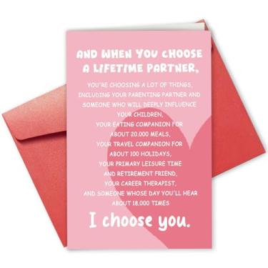 Imagem de Cartão de amor Sweet Poema, cartão romântico de dia dos namorados para marido esposa, presente de aniversário para namorado, namorada, cartão I Choose You