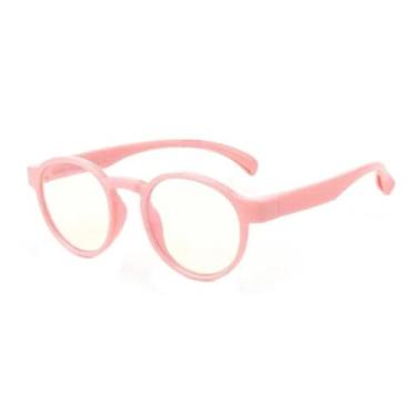 Imagem de Reino Armação de Óculos Infantil Redondo, Flexível, 4 Cores, Unissex (Rosa)