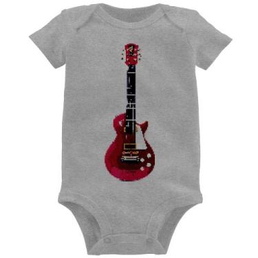 Imagem de Body Bebê Guitar Píxel - Foca na Moda, Cinza, GG