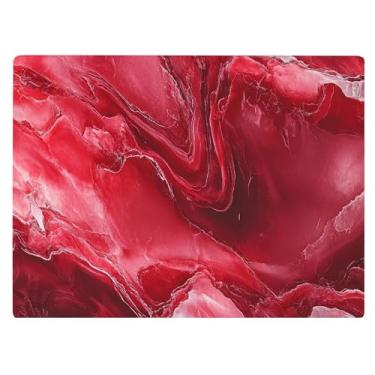 Imagem de Tábua de corte de vidro de cozinha de mármore vermelho escuro presente decorativo oceano pedra de granito marmorizado presente para sua mãe esposa (mármore)