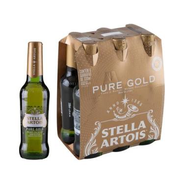 Imagem de Cerveja Stella Artois Pure Gold sem Glúten Puro Malte 6 Unidades Garra