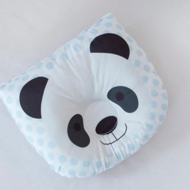 Imagem de Travesseiro Almofada Anatômico de Bichinhos para Bebê Feminino e Masculino RN (Panda Azul)