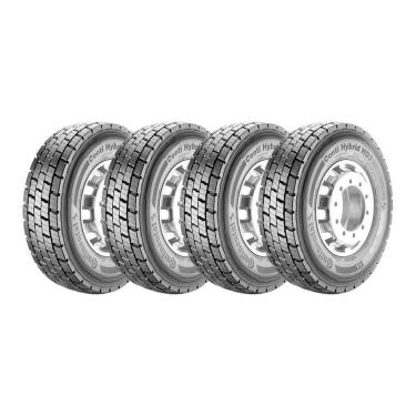 Imagem de Kit 4 Pneus Continental Aro 22,5 295/80R22,5 Conti Hybrid HD3 LRH 16 Lonas 152/148M