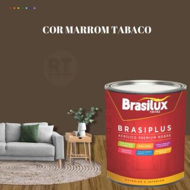Imagem de Tinta de Parede Semi Brilho Marrom 800ml Brasiplus Acrilica Lavável. -